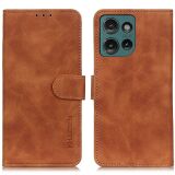 Чохол-книжка з застібкою KHAZNEH Retro Wallet для Motorola Edge 50 - Brown: фото 1 з 8