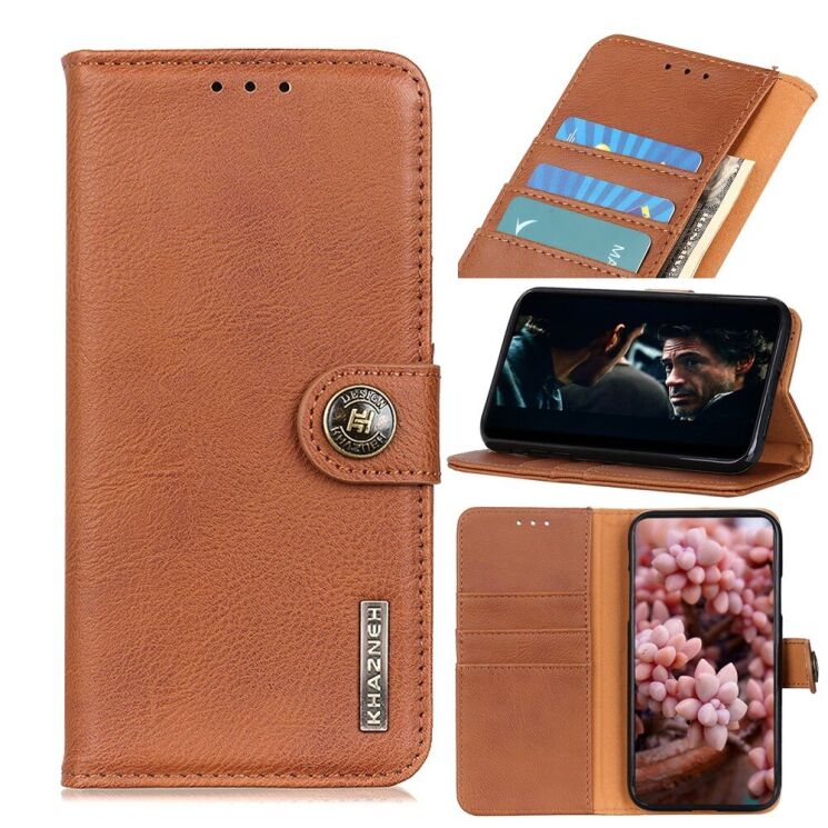 Чехол-книжка KHAZNEH Wallet Cover для Motorola Moto G100 - Brown: фото 1 из 7