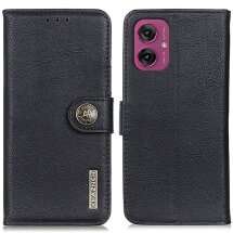 Чехол-книжка KHAZNEH Wallet Cover для Motorola Moto G55 - Black: фото 1 из 8