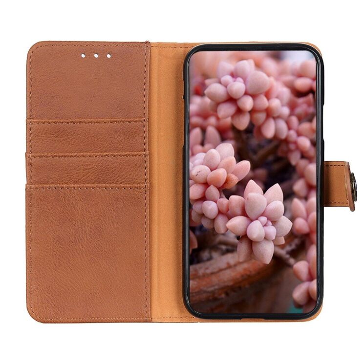 Чохол-книжка із застібкою KHAZNEH Wallet Cover для Realme 7 Pro - Light Brown: фото 6 з 10