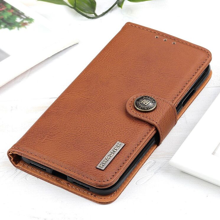 Чохол-книжка із застібкою KHAZNEH Wallet Cover для Realme 7 Pro - Light Brown: фото 9 з 10