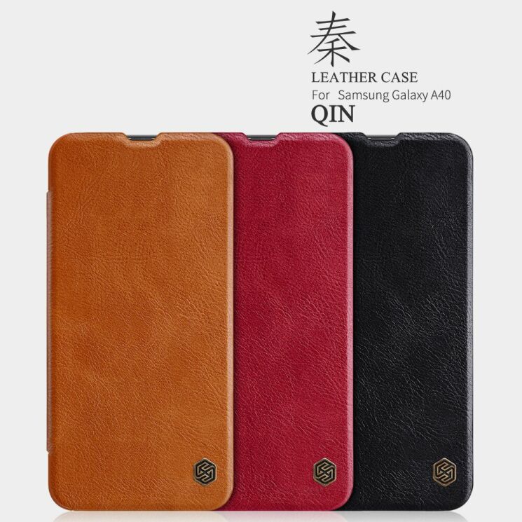 Чехол-книжка NILLKIN Qin Series для Samsung Galaxy A40 (А405) - Brown: фото 4 из 14