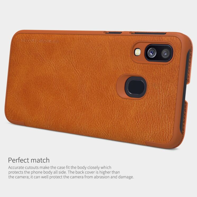 Чехол-книжка NILLKIN Qin Series для Samsung Galaxy A40 (А405) - Brown: фото 11 из 14