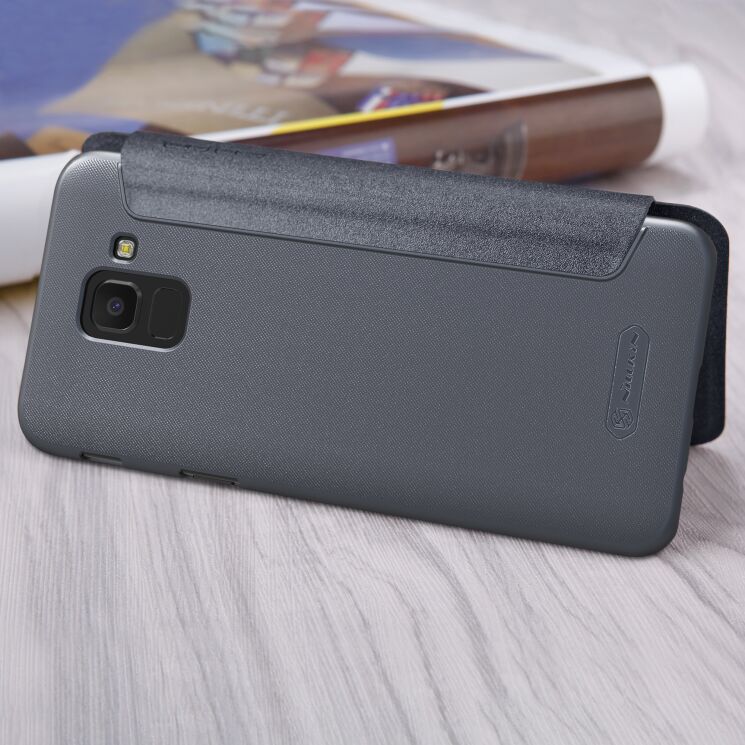 Чехол-книжка NILLKIN Sparkle Series для Samsung Galaxy J6 2018 (J600) - Black: фото 7 из 15