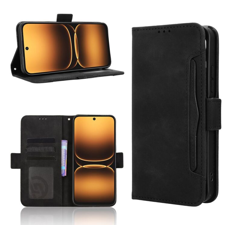 Чехол-книжка с карманами Deexe Wallet Stand для Infinix Smart 20 - Black: фото 7 из 15