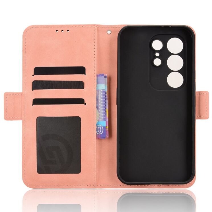 Чехол-книжка с карманами Deexe Wallet Stand для TECNO Camon 50 - Pink: фото 4 из 15