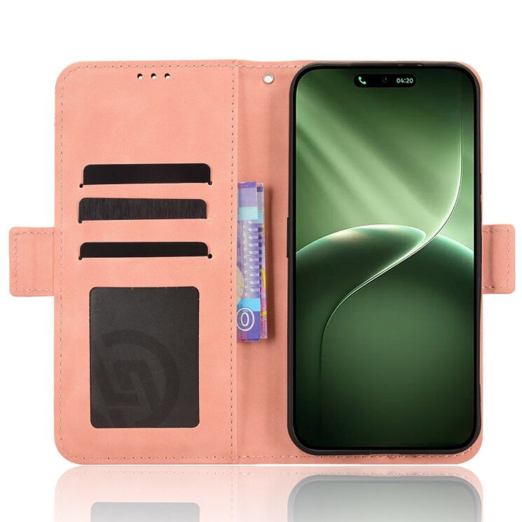 Чехол-книжка с карманами Deexe Wallet Stand для TECNO Camon 50 - Pink: фото 5 из 15