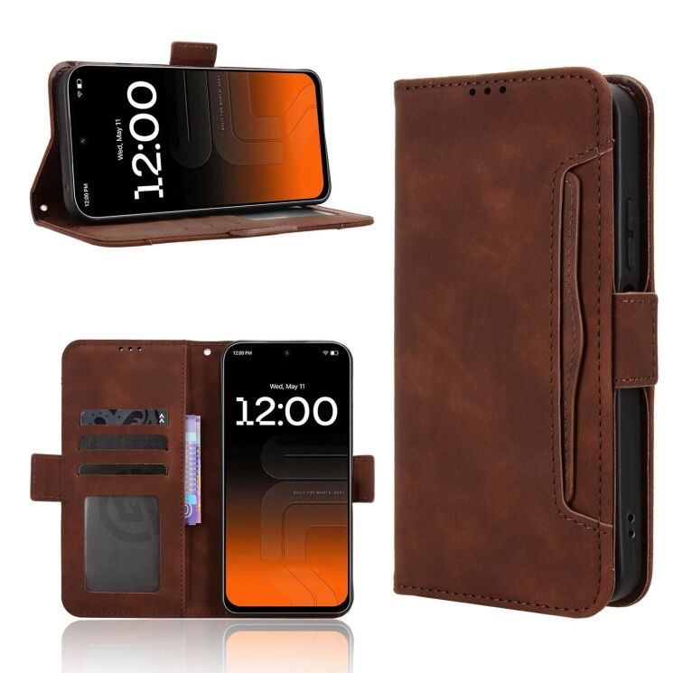 Чехол-книжка с карманами Deexe Wallet Stand для TECNO Pova 8 - Brown (432304Z) Чехол-книжка с карманами Deexe Wallet Stand для TECNO Pova 8 - Brown: фото 8 из 17