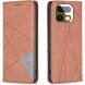 Чехол-книжка с карманами UniCase Geometric Pattern для Realme 16 Pro Plus - Brown (428519Z). Фото 1 из 10