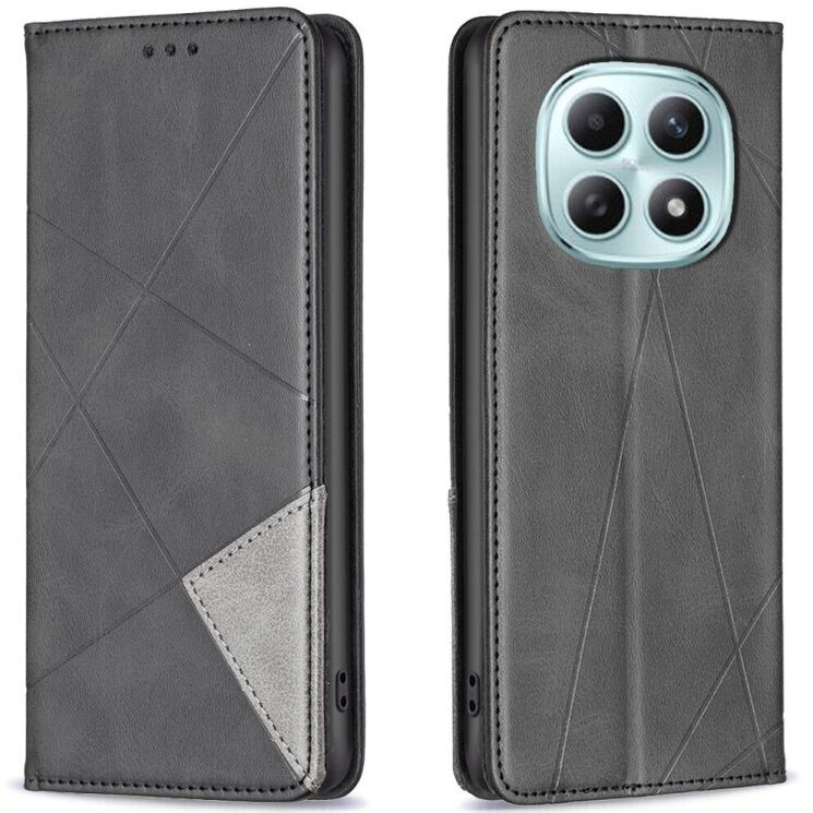 Чехол-книжка с карманами UniCase Geometric Pattern для Xiaomi Redmi Note 15 (4G/5G) / Poco M8 - Black: фото 1 из 10