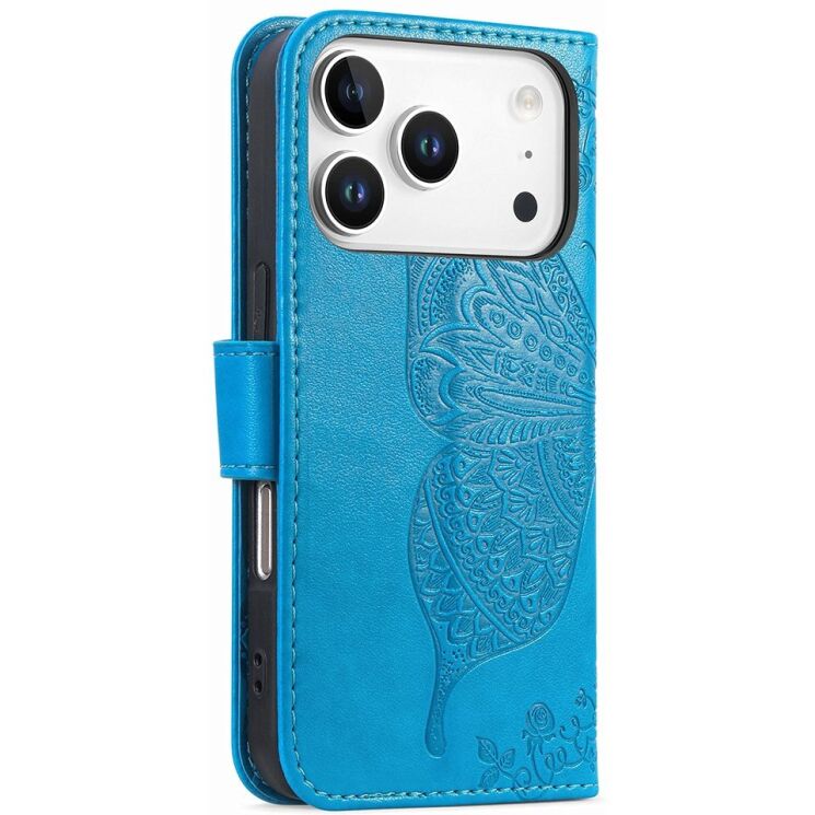 Чохол-книжка з малюнком UniCase Butterfly Pattern для iPhone 18 Pro / 17 Pro - Blue (423624L) Чохол-книжка з малюнком UniCase Butterfly Pattern для iPhone 18 Pro / 17 Pro - Blue: фото 6 з 9