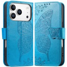 Чохол-книжка з малюнком UniCase Butterfly Pattern для iPhone 18 Pro / 17 Pro - Blue: фото 1 з 9