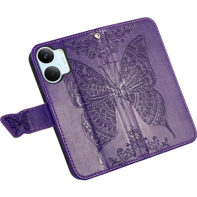 Чехол-книжка с рисунком UniCase Butterfly Pattern для Xiaomi Poco X8 Pro Max - Dark Purple: фото 3 из 10