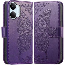 Чехол-книжка с рисунком UniCase Butterfly Pattern для Xiaomi Poco X8 Pro Max - Dark Purple: фото 1 из 10