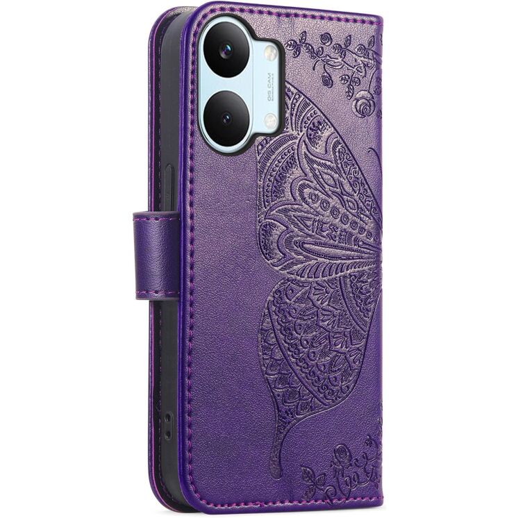 Чехол-книжка с рисунком UniCase Butterfly Pattern для Xiaomi Poco X8 Pro Max - Dark Purple: фото 6 из 10