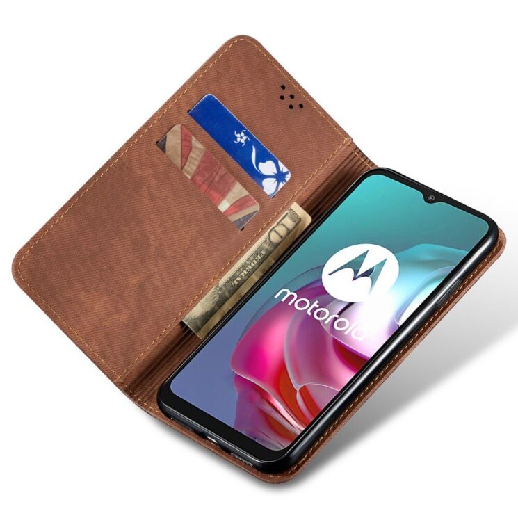 Чехол-книжка UniCase Jeans Wallet для Motorola Edge 40 Neo - Coffee: фото 2 из 6
