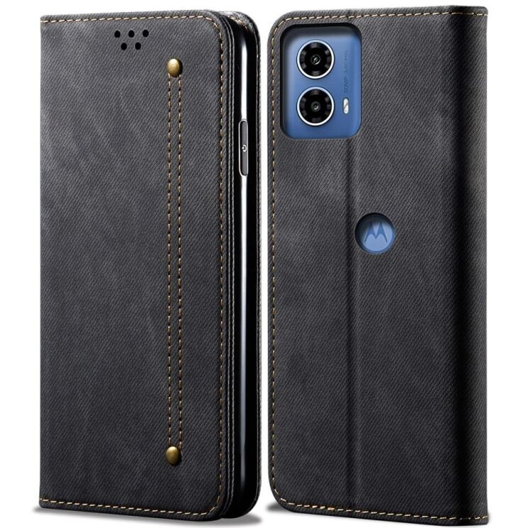 Чехол-книжка UniCase Jeans Wallet для Motorola Edge 50 Fusion - Black: фото 1 из 6