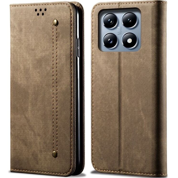 Чохол-книжка UniCase Jeans Wallet для Xiaomi 14T Pro - Khaki: фото 1 з 6