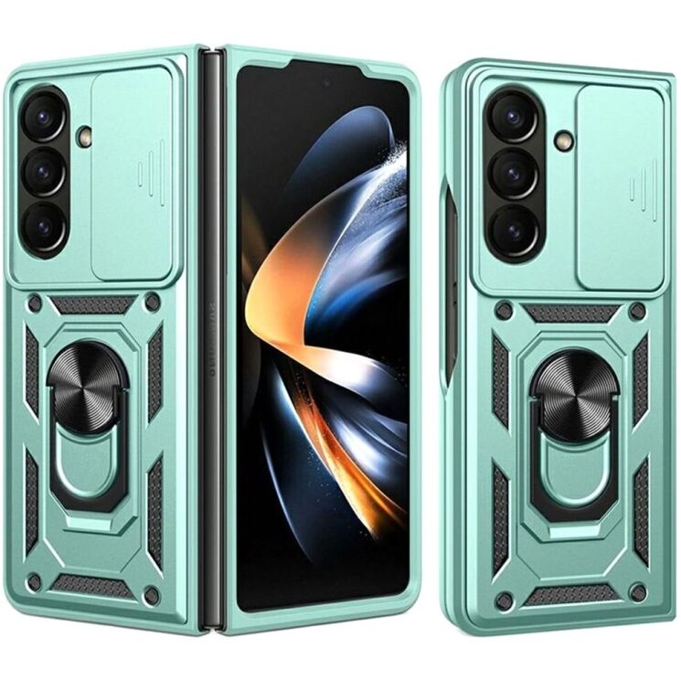 Чехол (PC+TPU) с подставкой Deexe Armor Shield (FF) для Samsung Galaxy Fold 8 Ultra - Green: фото 1 из 11