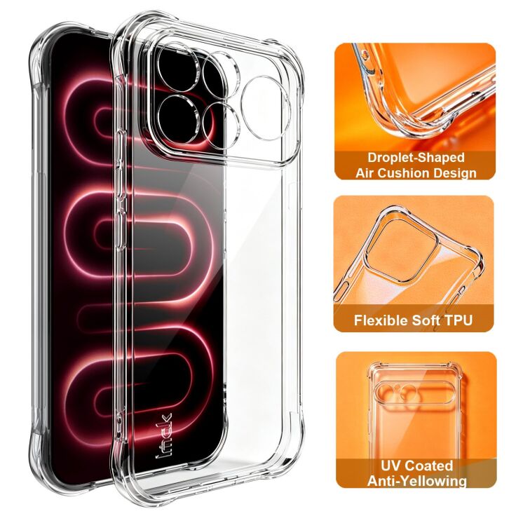 Чехол с усиленными углами IMAK Airbag MAX Case для Xiaomi Poco F9 Pro - Transparent: фото 2 из 9
