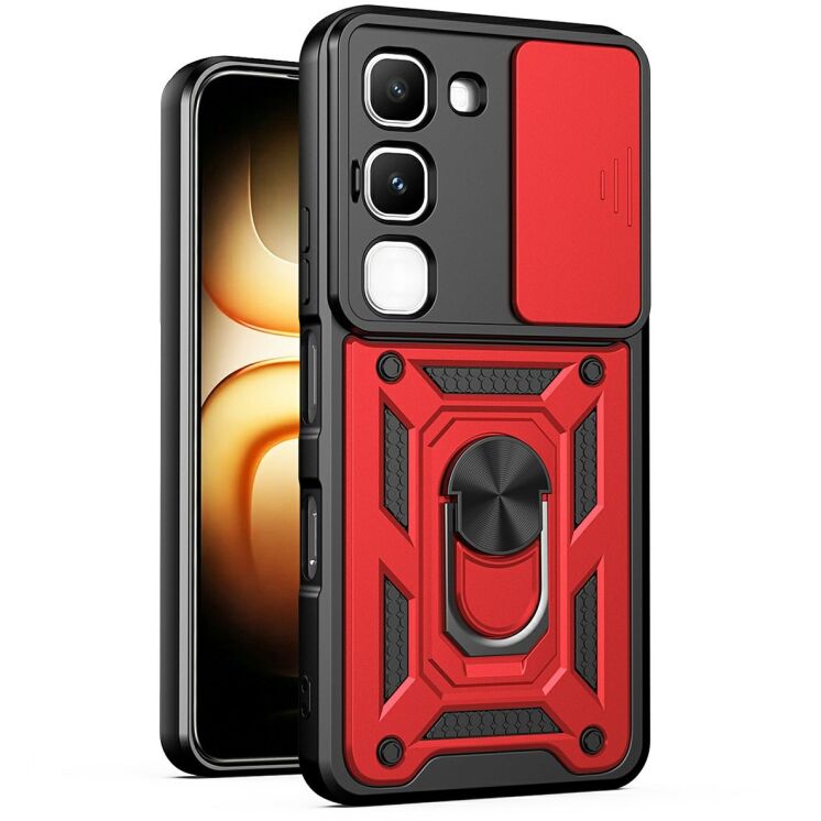 Чохол із захистом камери Deexe Armor Shield для Infinix Hot 70 Pro - Red (331104R) Чохол із захистом камери Deexe Armor Shield для Infinix Hot 70 Pro - Red: фото 1 з 9