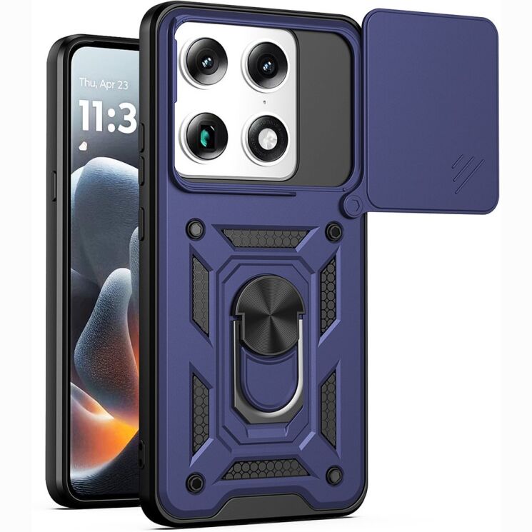 Чохол із захистом камери Deexe Armor Shield для Motorola Signature - Blue: фото 1 з 9