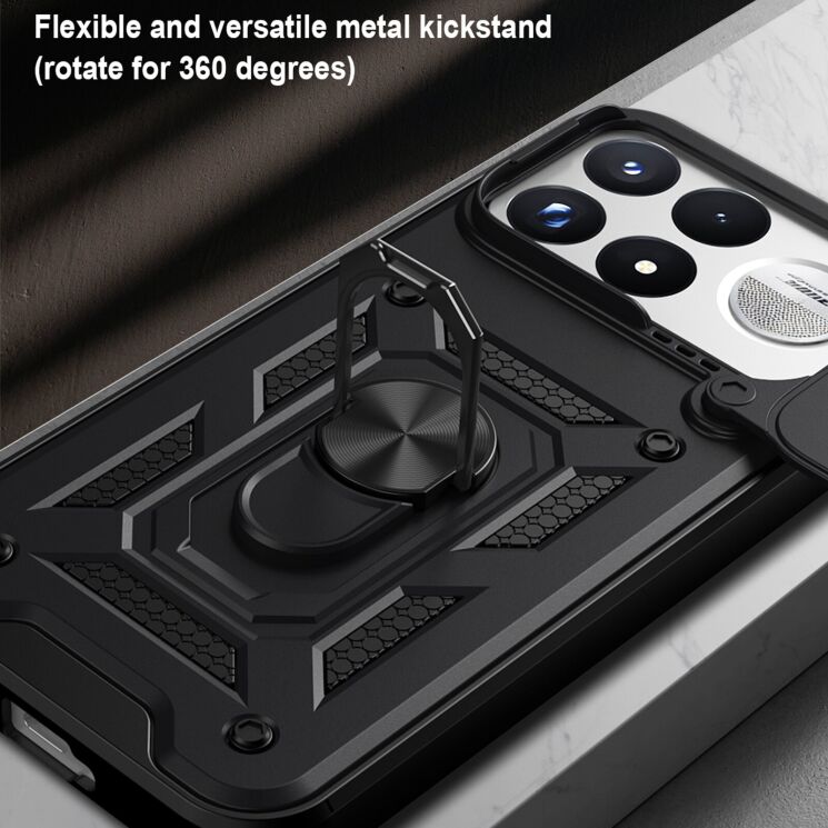 Чохол із захистом камери Deexe Armor Shield для Xiaomi Poco F9 Ultra - Blue: фото 9 з 9