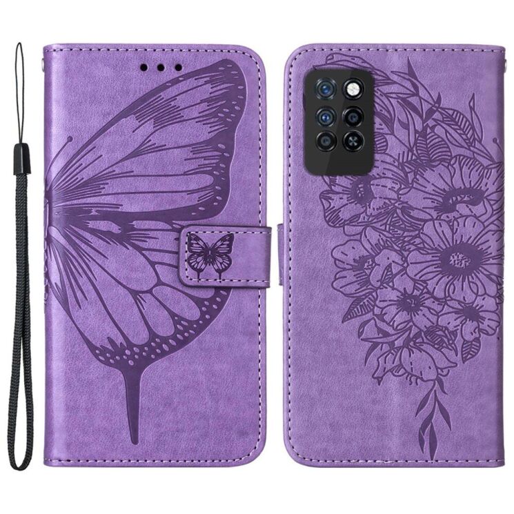 Чехол-книжка с рисунком UniCase Butterfly Pattern для Infinix Note 10 Pro (X695C) - Light Purple: фото 1 из 10