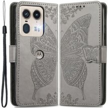 Чехол UniCase Butterfly Pattern для Motorola Edge 50 Ultra - Grey: фото 1 из 8