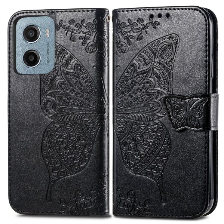 Чехол UniCase Butterfly Pattern для Motorola Moto G05 - Black: фото 2 из 12