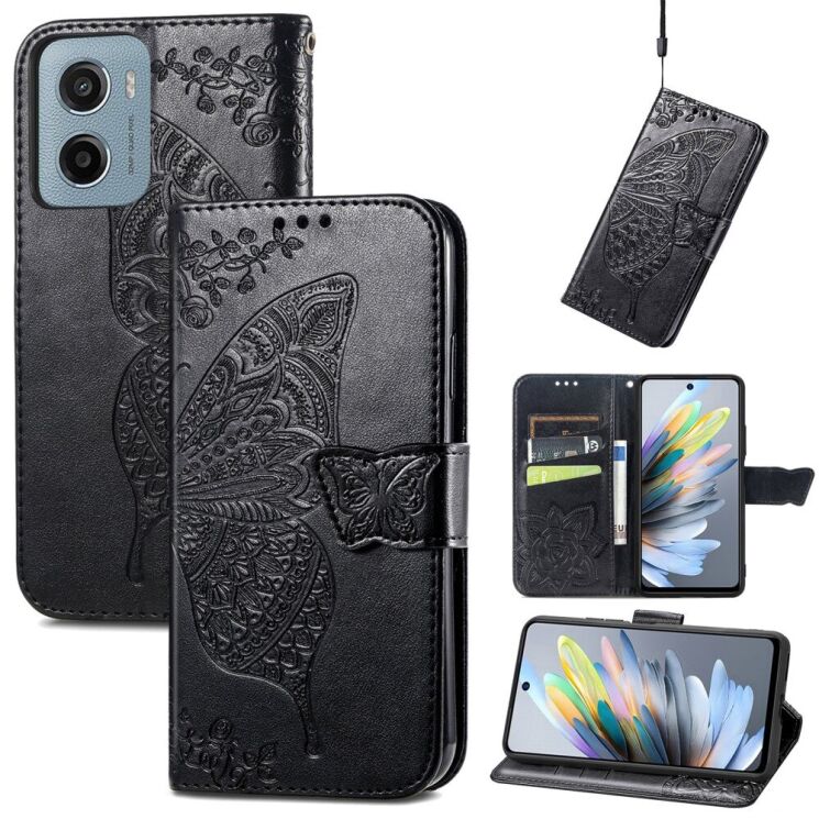 Чехол UniCase Butterfly Pattern для Motorola Moto G05 - Black: фото 1 из 12