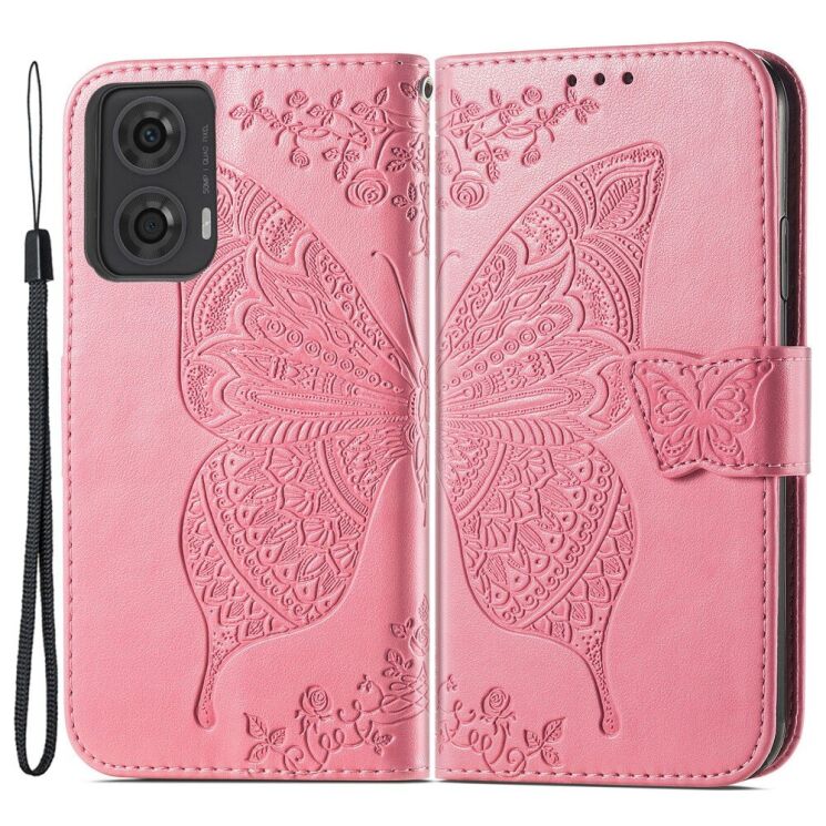 Чехол UniCase Butterfly Pattern для Motorola Moto G24 / G04 / G04s / E14 - Pink: фото 1 из 8