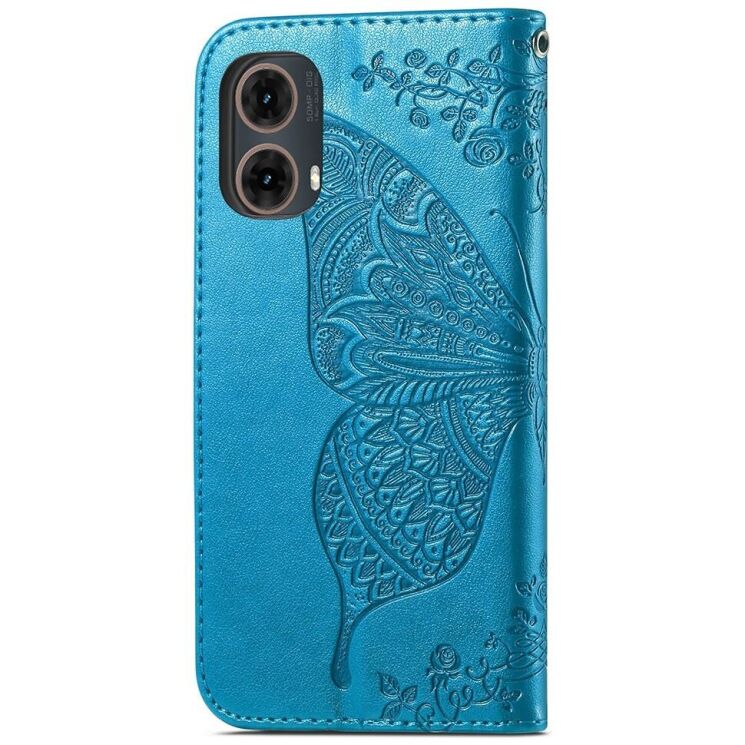 Чохол UniCase Butterfly Pattern для Motorola Moto G85 - Blue: фото 5 з 6