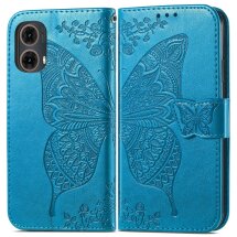 Чехол UniCase Butterfly Pattern для Motorola Moto G85 - Blue: фото 1 из 6