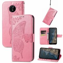 Чехол UniCase Butterfly Pattern для Nokia C10 / C20 - Pink: фото 1 из 12