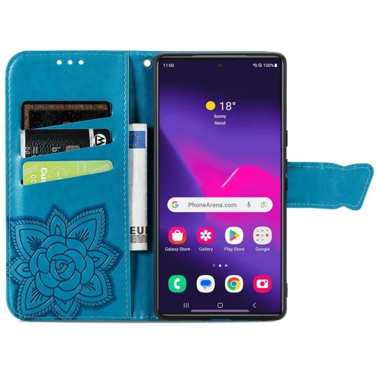 Чехол UniCase Butterfly Pattern для Samsung Galaxy S24 Ultra - Blue: фото 2 из 5
