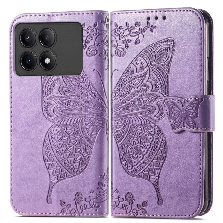 Чехол UniCase Butterfly Pattern для Xiaomi Poco X6 Pro - Light Purple: фото 1 из 5