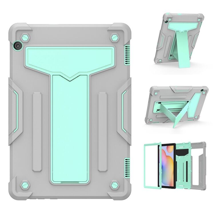 Чехол UniCase Hybrid Stand для Huawei MediaPad T5 10 - Grey / Cyan: фото 1 из 5