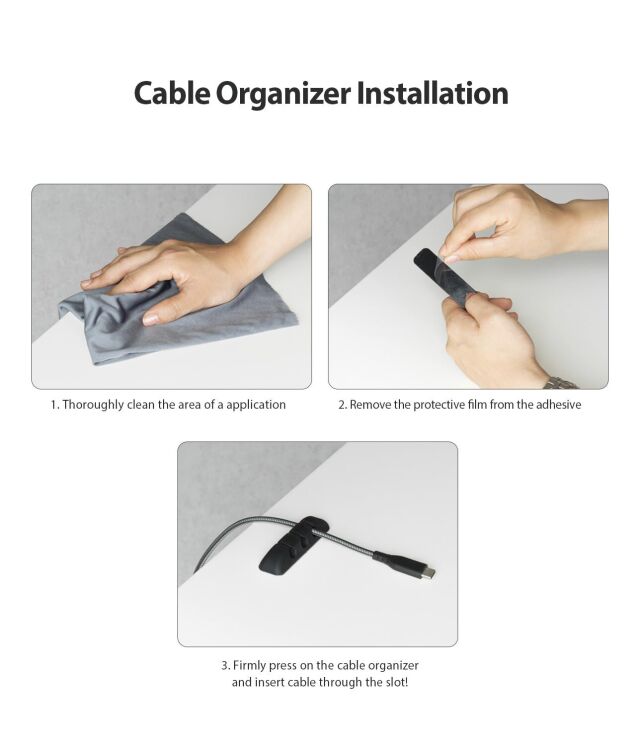 Держатель для кабелей Ringke Silicone Cable Organizer (8809688890727) - Black: фото 6 из 10