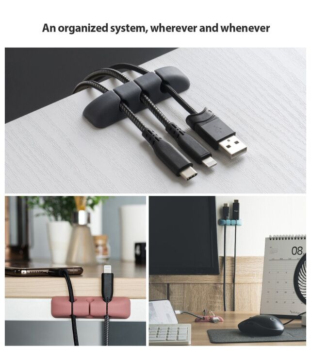 Держатель для кабелей Ringke Silicone Cable Organizer (8809688890727) - Black: фото 5 из 10