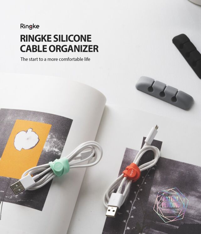 Держатель для кабелей Ringke Silicone Cable Organizer (8809688890727) - Black: фото 3 из 10