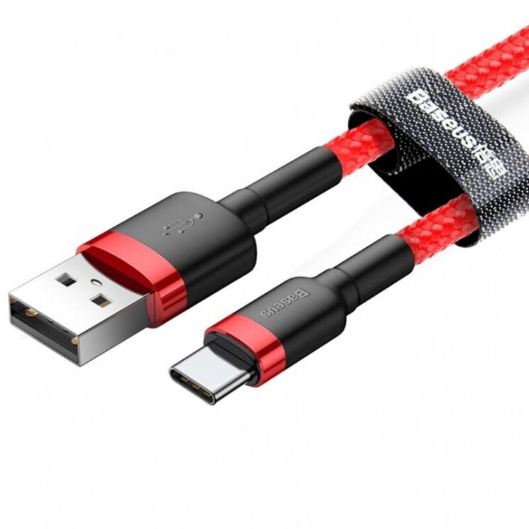 Кабель Baseus Cafule USB to Type-C (2A, 3m) CATKLF-U09 - Red: фото 3 з 18