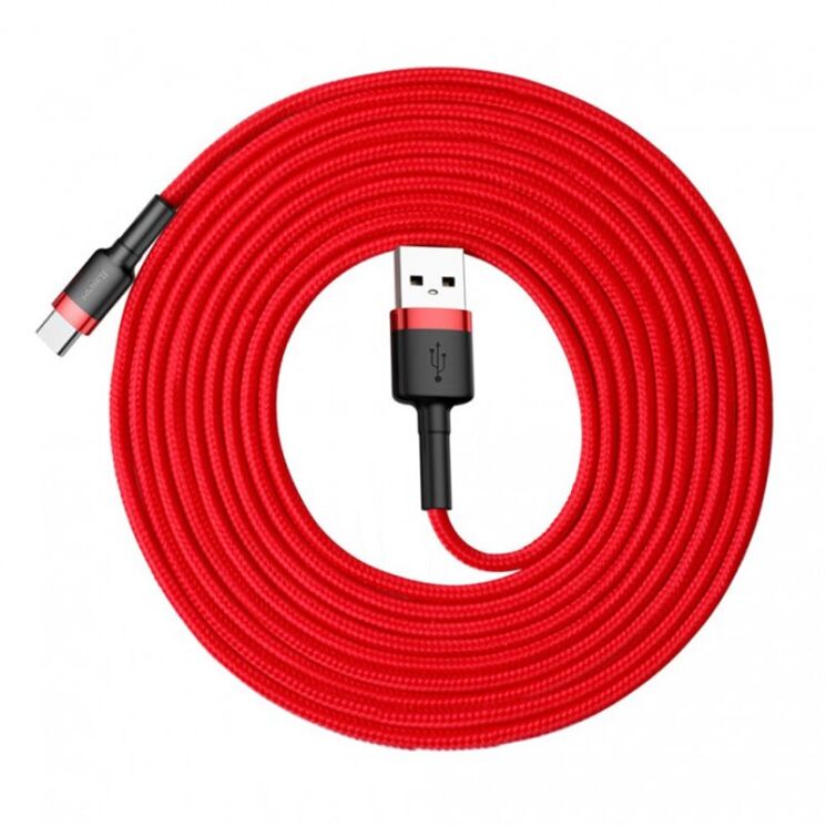 Кабель Baseus Cafule USB to Type-C (2A, 3m) CATKLF-U09 - Red: фото 5 з 18