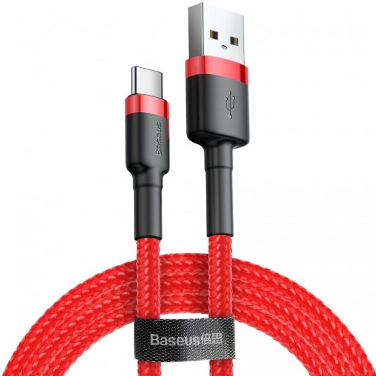 Кабель Baseus Cafule USB to Type-C (2A, 3m) CATKLF-U09 - Red: фото 1 з 18