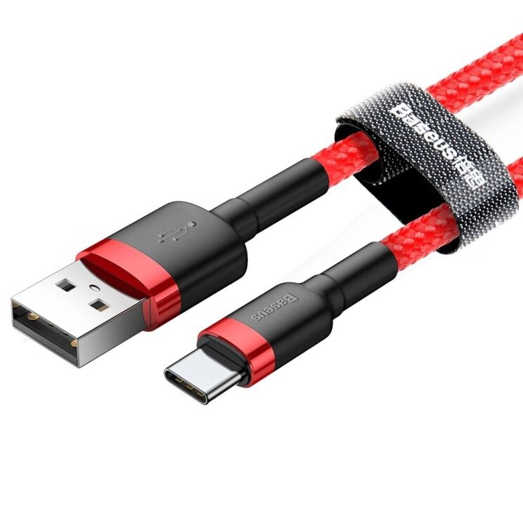 Кабель Baseus Cafule USB to Type-C (3A, 2m) CATKLF-C09 - Black / Red (896520BR) Кабель Baseus Cafule USB to Type-C (3A, 2m) CATKLF-C09 - Black / Red: фото 2 з 18
