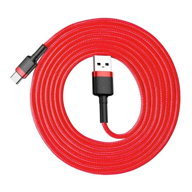 Кабель Baseus Cafule USB to Type-C (3A, 2m) CATKLF-C09 - Black / Red (896520BR) Кабель Baseus Cafule USB to Type-C (3A, 2m) CATKLF-C09 - Black / Red: фото 5 з 18