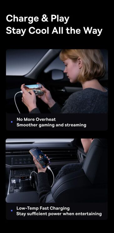 Кабель Baseus Crystal USB to Type-C 100W (1m) E04279 - Moon White: фото 12 из 17