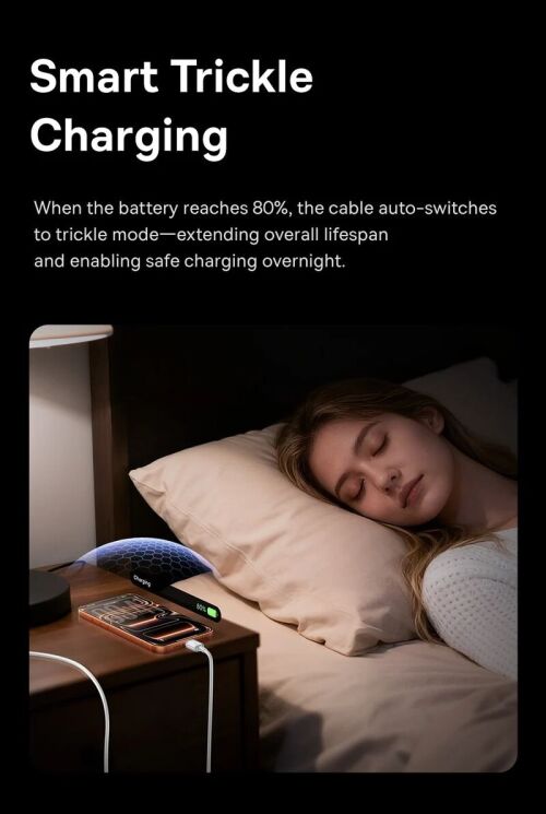 Кабель Baseus Crystal USB to Type-C 100W (1m) E04279 - Moon White: фото 13 из 17