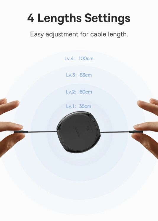 Кабель Baseus Free2Draw Type-C to Type-C (100W, 1m) P10364500211-00 - White: фото 8 з 24