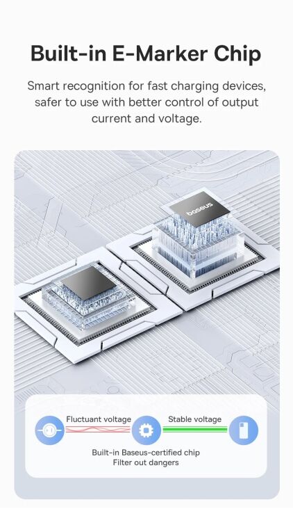 Кабель Baseus Free2Draw Type-C to Type-C (100W, 1m) P10364500211-00 - White: фото 14 з 24